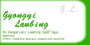 gyongyi lambing business card